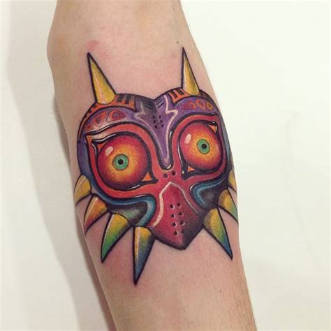 legend of zelda triforce tattoo|zelda majora's mask tattoo.